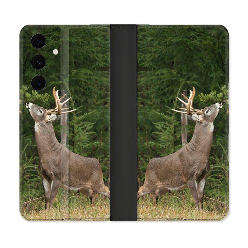 Housse Cuir Portefeuille Pour Samsung Galaxy S25 FE Chasse Cerf