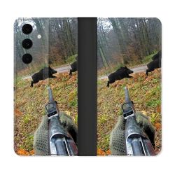 Housse Cuir Portefeuille Pour Samsung Galaxy S25 FE Chasse Vision Tir