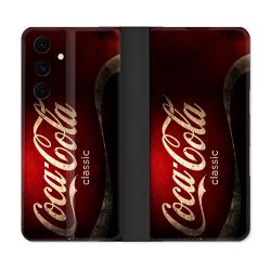 Housse Cuir Portefeuille Pour Samsung Galaxy S25 FE Coca Cola Classique