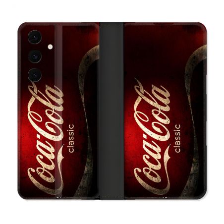 Housse Cuir Portefeuille Pour Samsung Galaxy S25 FE Coca Cola Classique