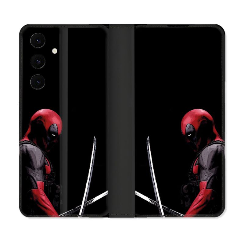 Housse Cuir Portefeuille Pour Samsung Galaxy S25 FE Deadpool Epee