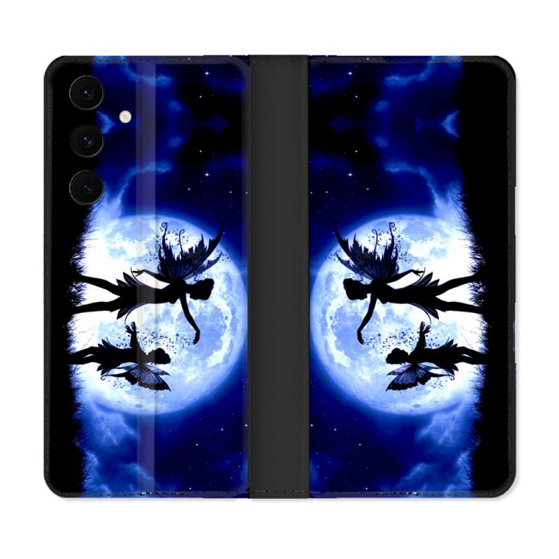 Housse Cuir Portefeuille Pour Samsung Galaxy S25 FE Fantastique Fee Lune