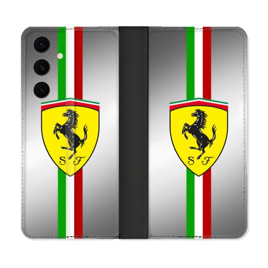 Housse Cuir Portefeuille Pour Samsung Galaxy S25 FE Ferrari Ligne