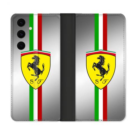 Housse Cuir Portefeuille Pour Samsung Galaxy S25 FE Ferrari Ligne
