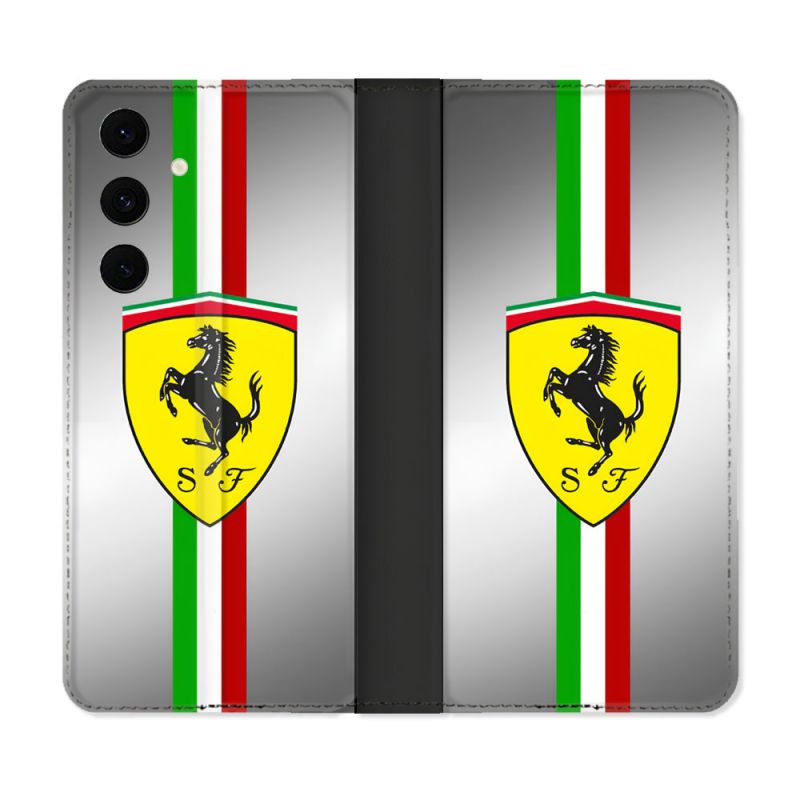 Housse Cuir Portefeuille Pour Samsung Galaxy S25 FE Ferrari Ligne