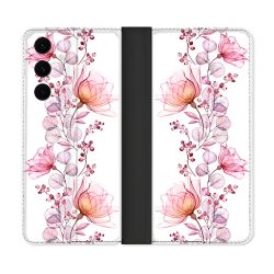 Housse Cuir Portefeuille Pour Samsung Galaxy S25 FE Fleur Eclosion