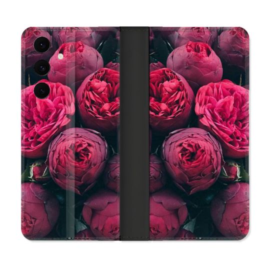 Housse Cuir Portefeuille Pour Samsung Galaxy S25 FE Fleur Pivoine