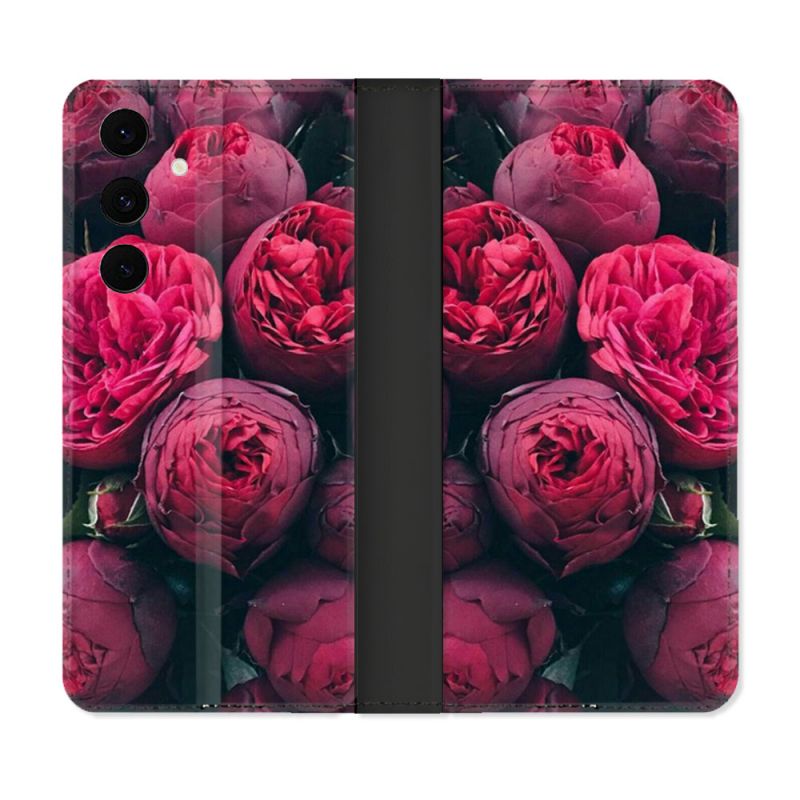 Housse Cuir Portefeuille Pour Samsung Galaxy S25 FE Fleur Pivoine