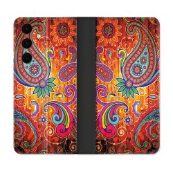 Housse Cuir Portefeuille Pour Samsung Galaxy S25 FE Fleur Psychedelic