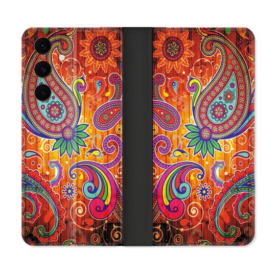 Housse Cuir Portefeuille Pour Samsung Galaxy S25 FE Fleur Psychedelic