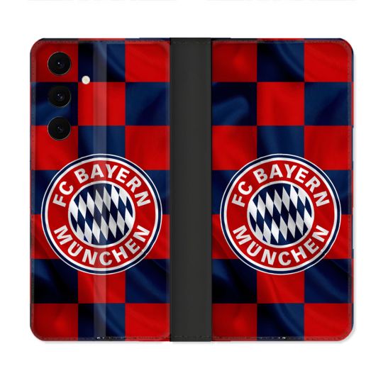 Housse Cuir Portefeuille Pour Samsung Galaxy S25 FE Foot Bayern Munich Carreaux