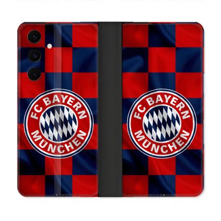 Housse Cuir Portefeuille Pour Samsung Galaxy S25 FE Foot Bayern Munich Carreaux