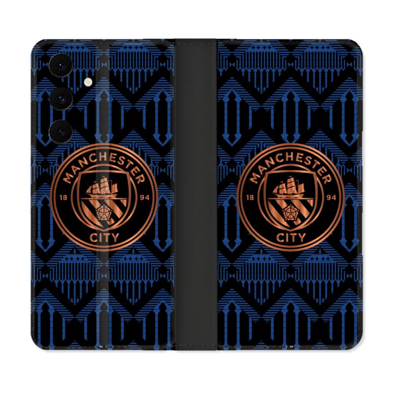 Housse Cuir Portefeuille Pour Samsung Galaxy S25 FE Foot Manchester City