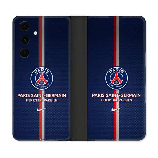 Housse Cuir Portefeuille Pour Samsung Galaxy S25 FE Foot PSG Fier