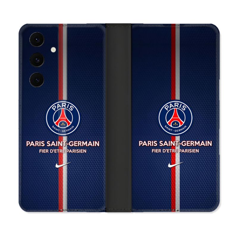 Housse Cuir Portefeuille Pour Samsung Galaxy S25 FE Foot PSG Fier