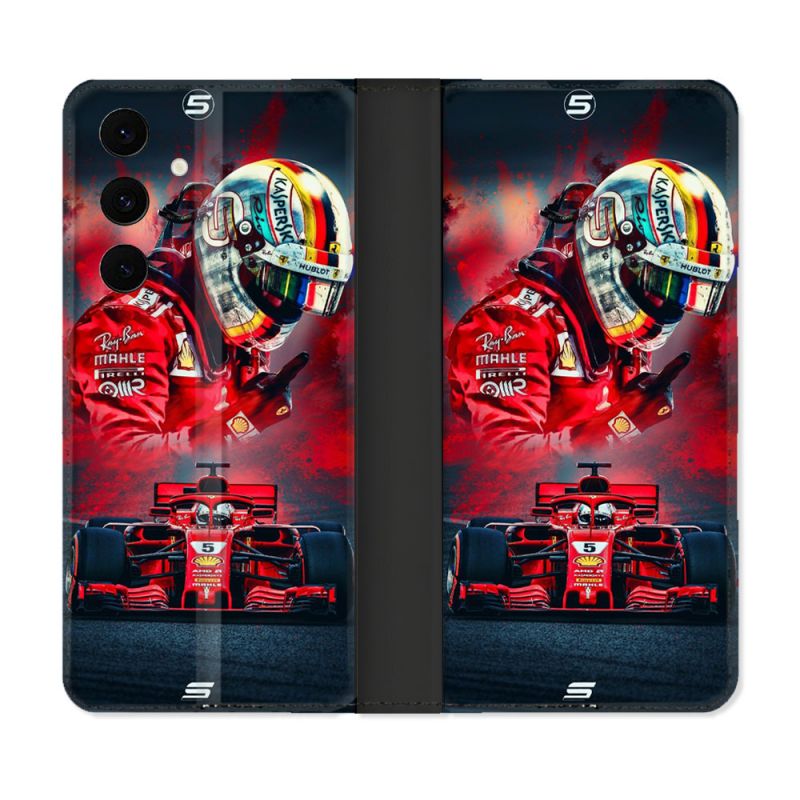Housse Cuir Portefeuille Pour Samsung Galaxy S25 FE Formule 1 F1 Ferrari