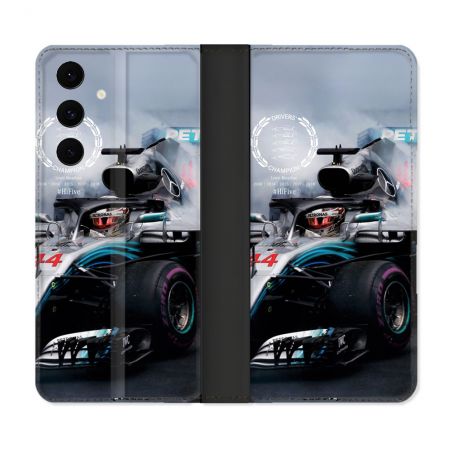 Housse Cuir Portefeuille Pour Samsung Galaxy S25 FE Formule 1 F1 Mercedes Petronas