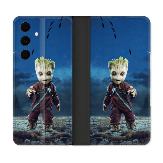 Housse Cuir Portefeuille Pour Samsung Galaxy S25 FE Groot Bleu