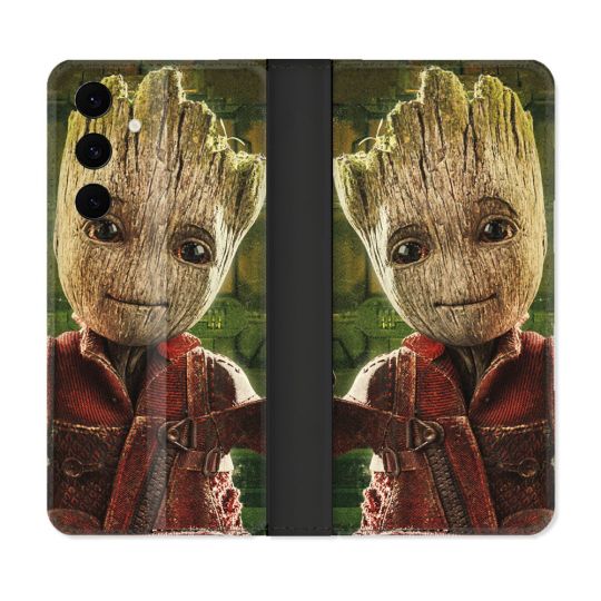 Housse Cuir Portefeuille Pour Samsung Galaxy S25 FE Groot Vert