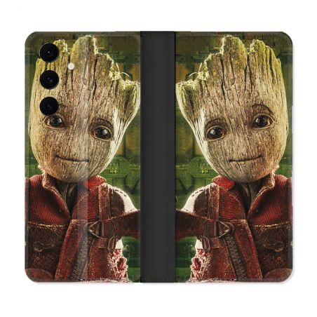 Housse Cuir Portefeuille Pour Samsung Galaxy S25 FE Groot Vert