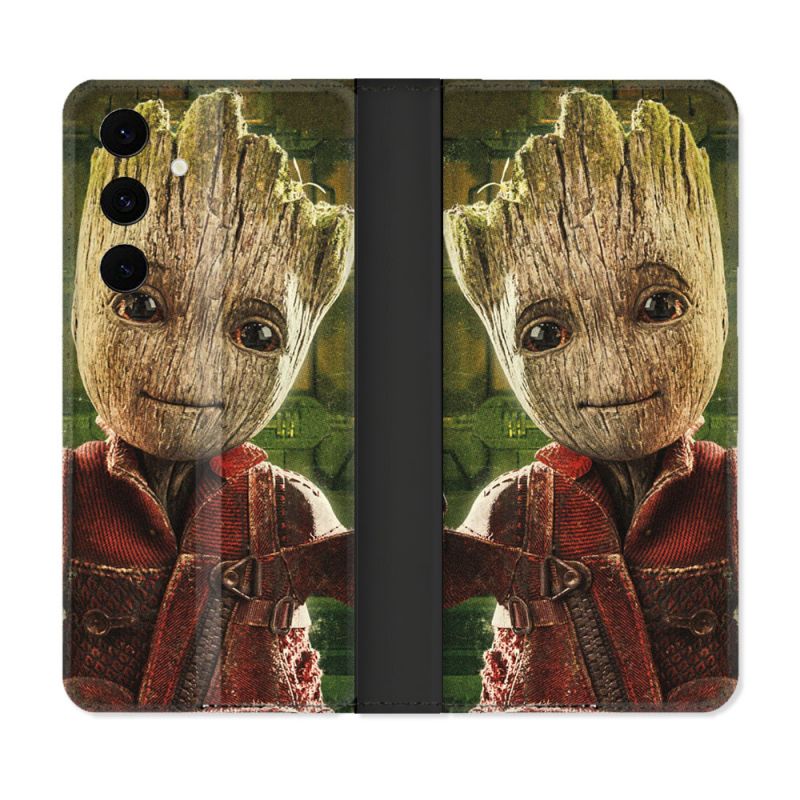 Housse Cuir Portefeuille Pour Samsung Galaxy S25 FE Groot Vert
