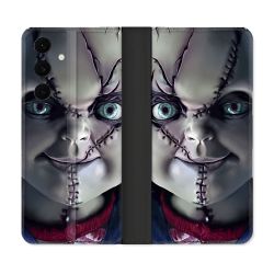 Housse Cuir Portefeuille Pour Samsung Galaxy S25 FE Horreur Chucky Cicatrice