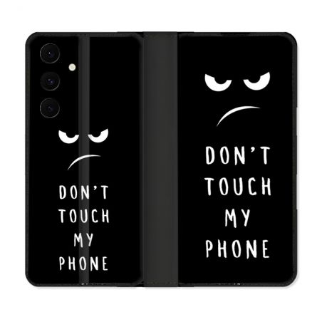 Housse Cuir Portefeuille Pour Samsung Galaxy S25 FE Humour Don't Touch