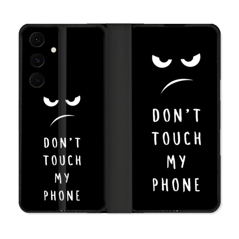 Housse Cuir Portefeuille Pour Samsung Galaxy S25 FE Humour Don't Touch