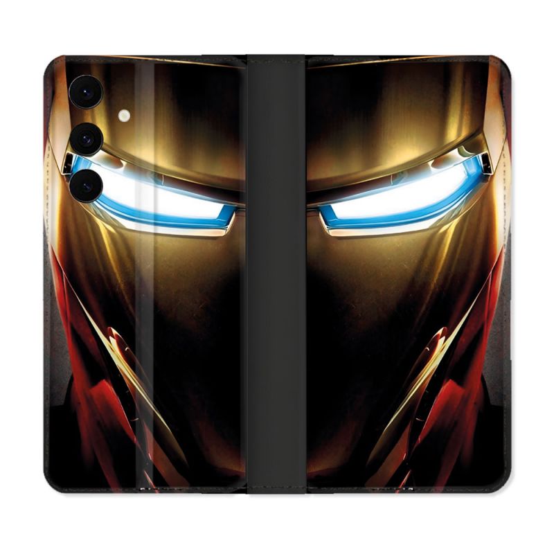 Housse Cuir Portefeuille Pour Samsung Galaxy S25 FE Iron Man Casque