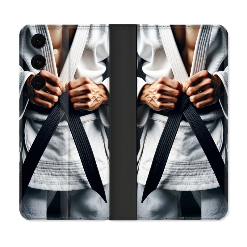 Housse Cuir Portefeuille Pour Samsung Galaxy S25 FE Kimono Ceinture
