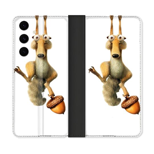 Housse Cuir Portefeuille Pour Samsung Galaxy S25 FE L'âge de Glace Scratch Suspendu