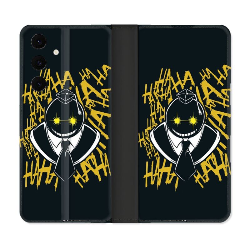 Housse Cuir Portefeuille Pour Samsung Galaxy S25 FE Manga Assassination Classroom Kuro Noir