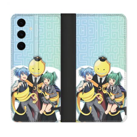 Housse Cuir Portefeuille Pour Samsung Galaxy S25 FE Manga Assassination Classroom Kuro Trio
