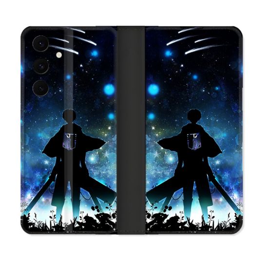 Housse Cuir Portefeuille Pour Samsung Galaxy S25 FE Manga Attaque Titans Levi