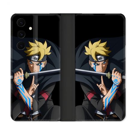 Housse Cuir Portefeuille Pour Samsung Galaxy S25 FE Manga Boruto Tatouage