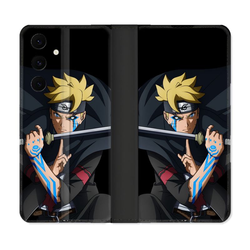 Housse Cuir Portefeuille Pour Samsung Galaxy S25 FE Manga Boruto Tatouage