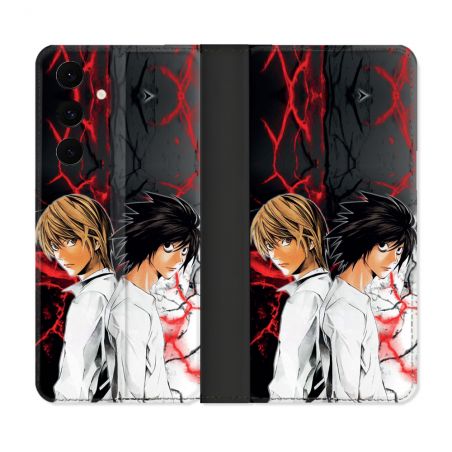 Housse Cuir Portefeuille Pour Samsung Galaxy S25 FE Manga Death Note Duo