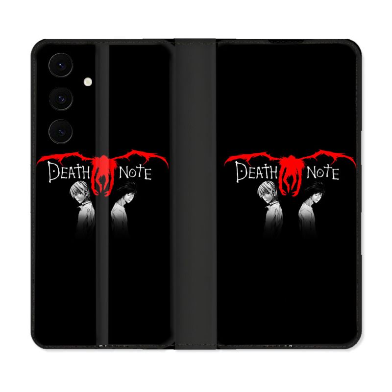 Housse Cuir Portefeuille Pour Samsung Galaxy S25 FE Manga Death Note Noir