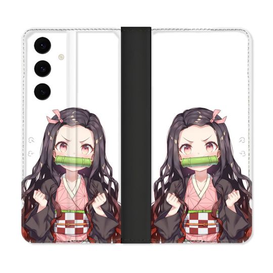 Housse Cuir Portefeuille Pour Samsung Galaxy S25 FE Manga Demon Slayer Nezuko