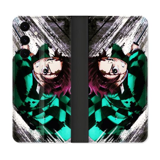 Housse Cuir Portefeuille Pour Samsung Galaxy S25 FE Manga Demon Slayer Tanjiro