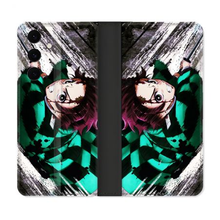Housse Cuir Portefeuille Pour Samsung Galaxy S25 FE Manga Demon Slayer Tanjiro