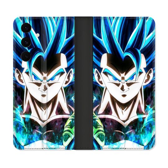Housse Cuir Portefeuille Pour Samsung Galaxy S25 FE Manga Dragon Ball Gogeta Visage