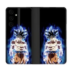 Housse Cuir Portefeuille Pour Samsung Galaxy S25 FE Manga Dragon Ball Sangoku Noir