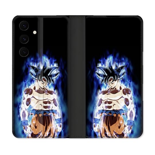 Housse Cuir Portefeuille Pour Samsung Galaxy S25 FE Manga Dragon Ball Sangoku Noir