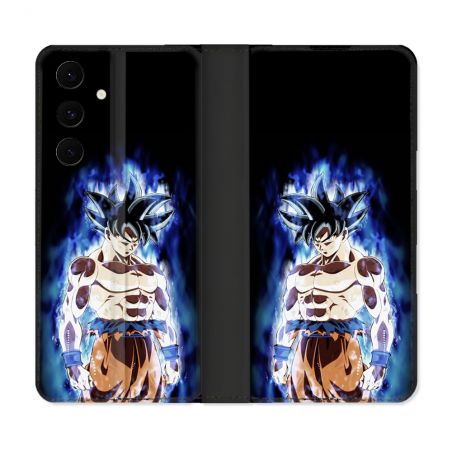 Housse Cuir Portefeuille Pour Samsung Galaxy S25 FE Manga Dragon Ball Sangoku Noir