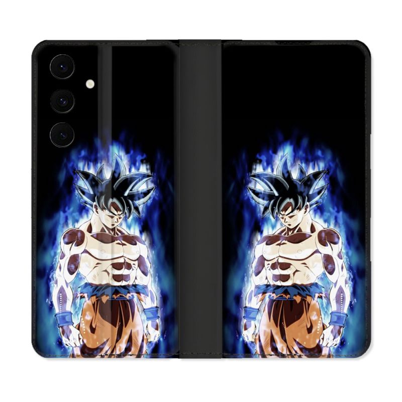 Housse Cuir Portefeuille Pour Samsung Galaxy S25 FE Manga Dragon Ball Sangoku Noir