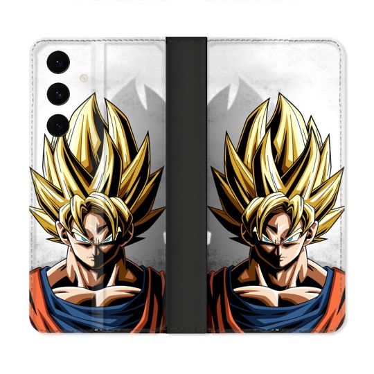 Housse Cuir Portefeuille Pour Samsung Galaxy S25 FE Manga Dragon Ball Sangoku Portrait