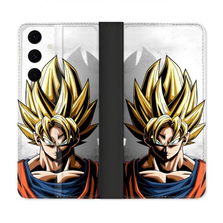 Housse Cuir Portefeuille Pour Samsung Galaxy S25 FE Manga Dragon Ball Sangoku Portrait