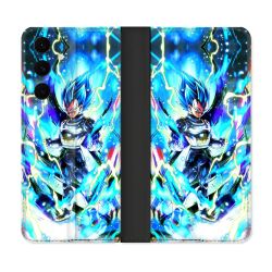Housse Cuir Portefeuille Pour Samsung Galaxy S25 FE Manga Dragon Ball Vegeta Bleu