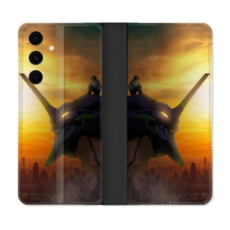 Housse Cuir Portefeuille Pour Samsung Galaxy S25 FE Manga Evangelion